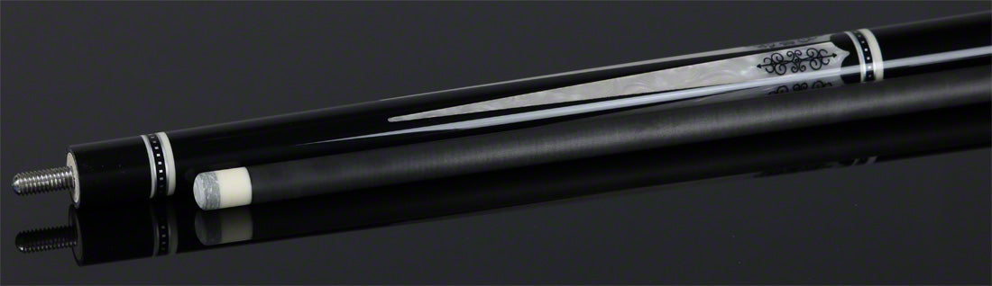 Meucci 21st Century 3 Black - MOP - Black Wrap Pool Cue with Carbon Shaft - 2103BKMOPBKC