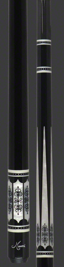 Meucci 21st Century 3 Black - MOP - Black Wrap Pool Cue with Carbon Shaft - 2103BKMOPBKC