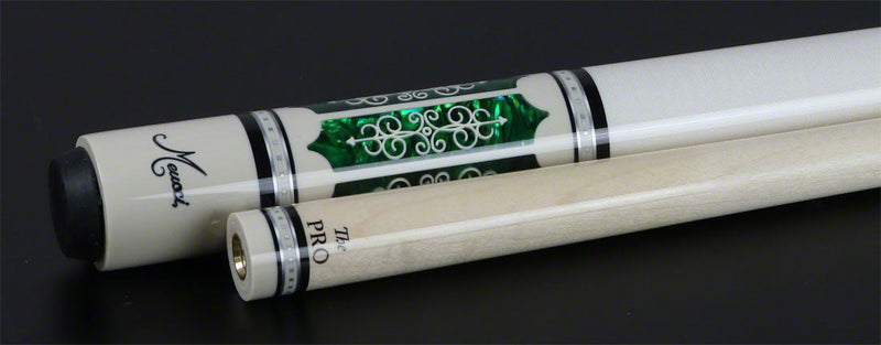 21st Century #3 Meucci Cue - White - Green Pearl - White Wrap - Pro Shaft