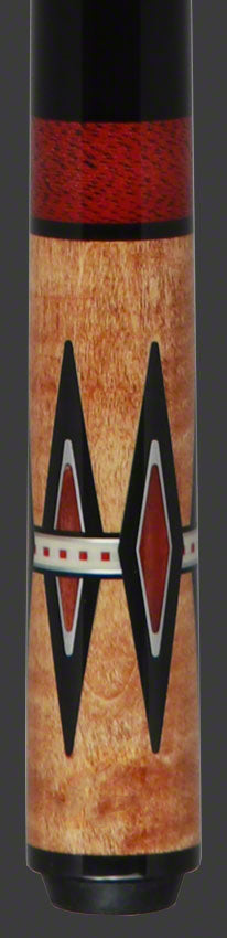 Meucci Century Series 2105NATRBBKP Pool Cue - 21st Century 5 Natural - Red Bands - Black Wrap with Pro Shaft