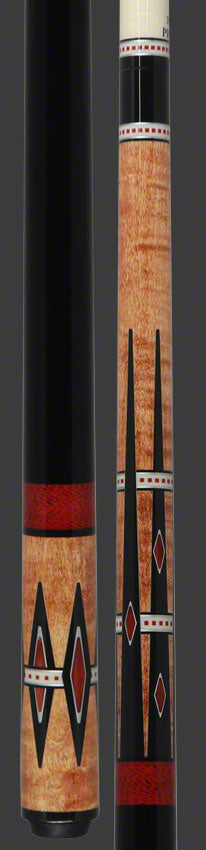 Meucci Century Series 2105NATRBBKP Pool Cue - 21st Century 5 Natural - Red Bands - Black Wrap with Pro Shaft