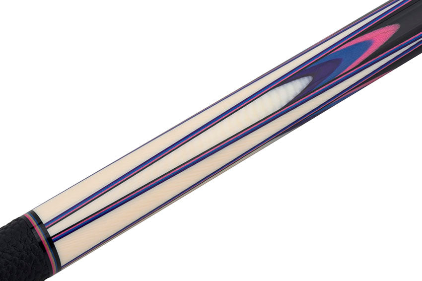Predator Sang Lee 2-1 Black with Pink / Blue / Purple / Ivorine Butterfly Points Limited Edition Pool Cue - Radial