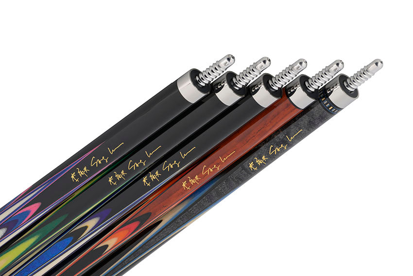 Predator Sang Lee 2-4 Cocobolo with Black / Red / Orange / Maple / Ebony Butterfly Points Limited Edition Pool Cue - Radial with Luxe Leather Wrap