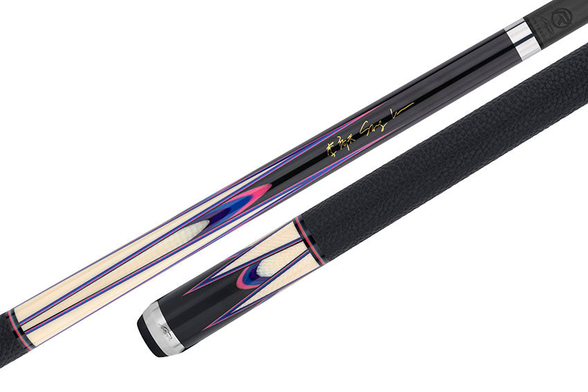 Predator Sang Lee 2-1 Black with Pink / Blue / Purple / Ivorine Butterfly Points Limited Edition Pool Cue - Radial