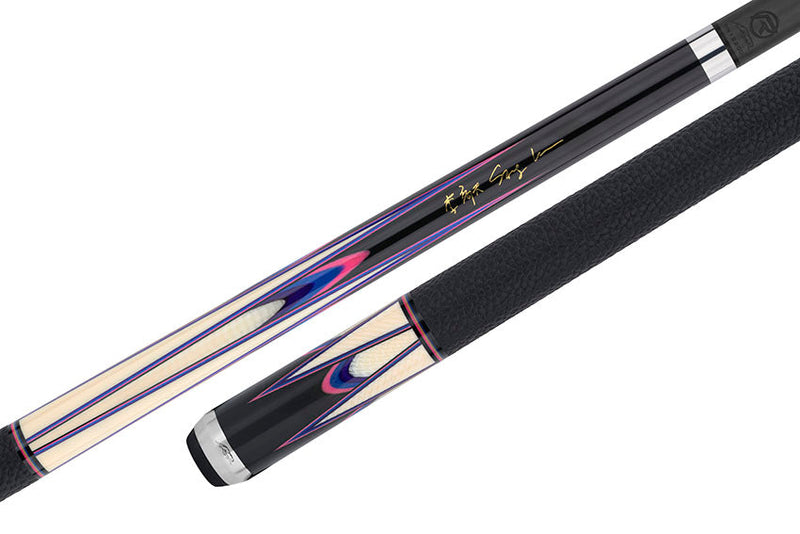 Predator Sang Lee 2-1 Black with Pink / Blue / Purple / Ivorine Butterfly Points Limited Edition Pool Cue - Radial