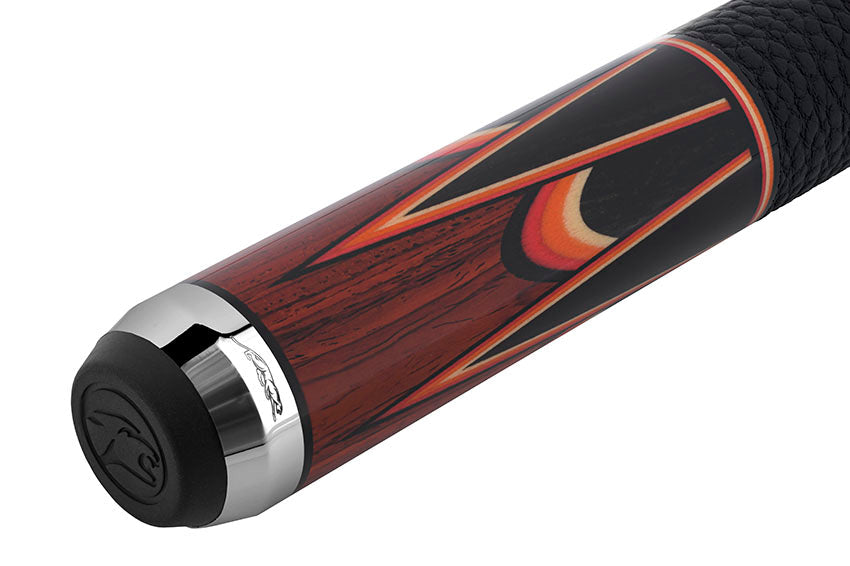 Predator Sang Lee 2-4 Cocobolo with Black / Red / Orange / Maple / Ebony Butterfly Points Limited Edition Pool Cue - Radial with Luxe Leather Wrap