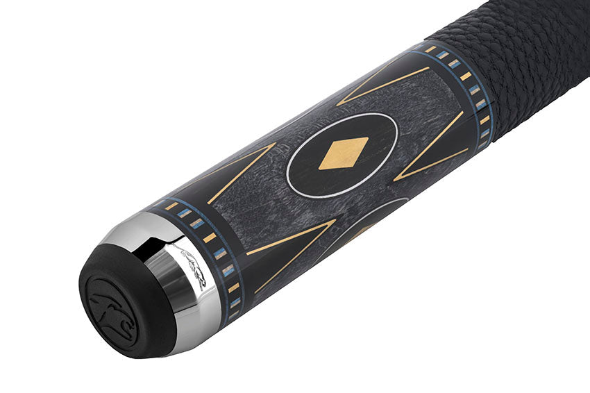 Predator Sang Lee 2-5 Gray-Stained Birdseye Maple with Black / Blue / Maple / Ebony Butterfly Points Special Edition Limited Pool Cue - Radial with Luxe Leather Wrap