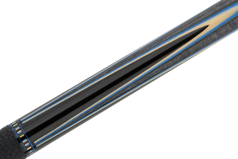 Predator Sang Lee 2-5 Gray-Stained Birdseye Maple with Black / Blue / Maple / Ebony Butterfly Points Special Edition Limited Pool Cue - Radial with Luxe Leather Wrap