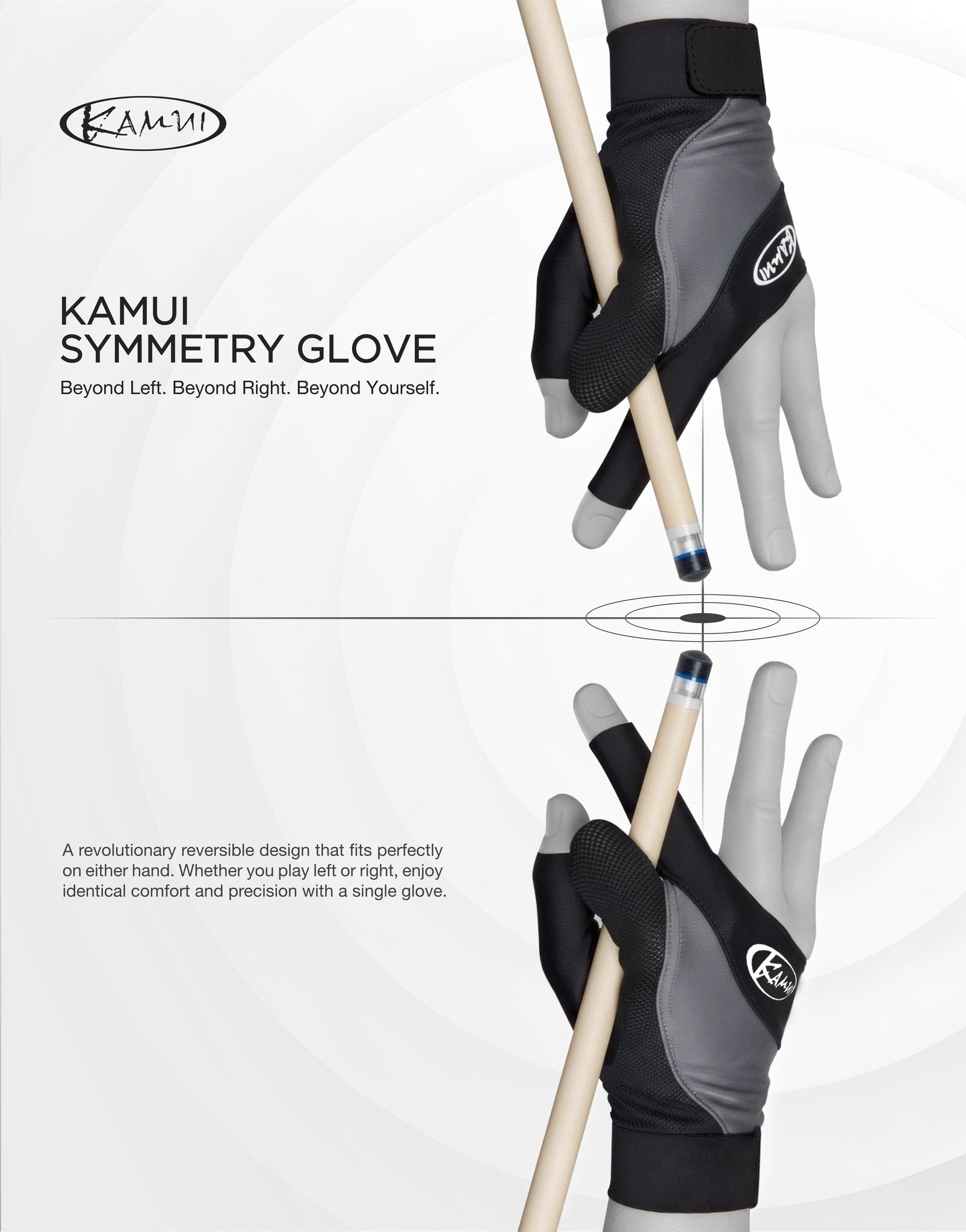 Kamui Gray Symmetry Billiard Glove - Universal Hand