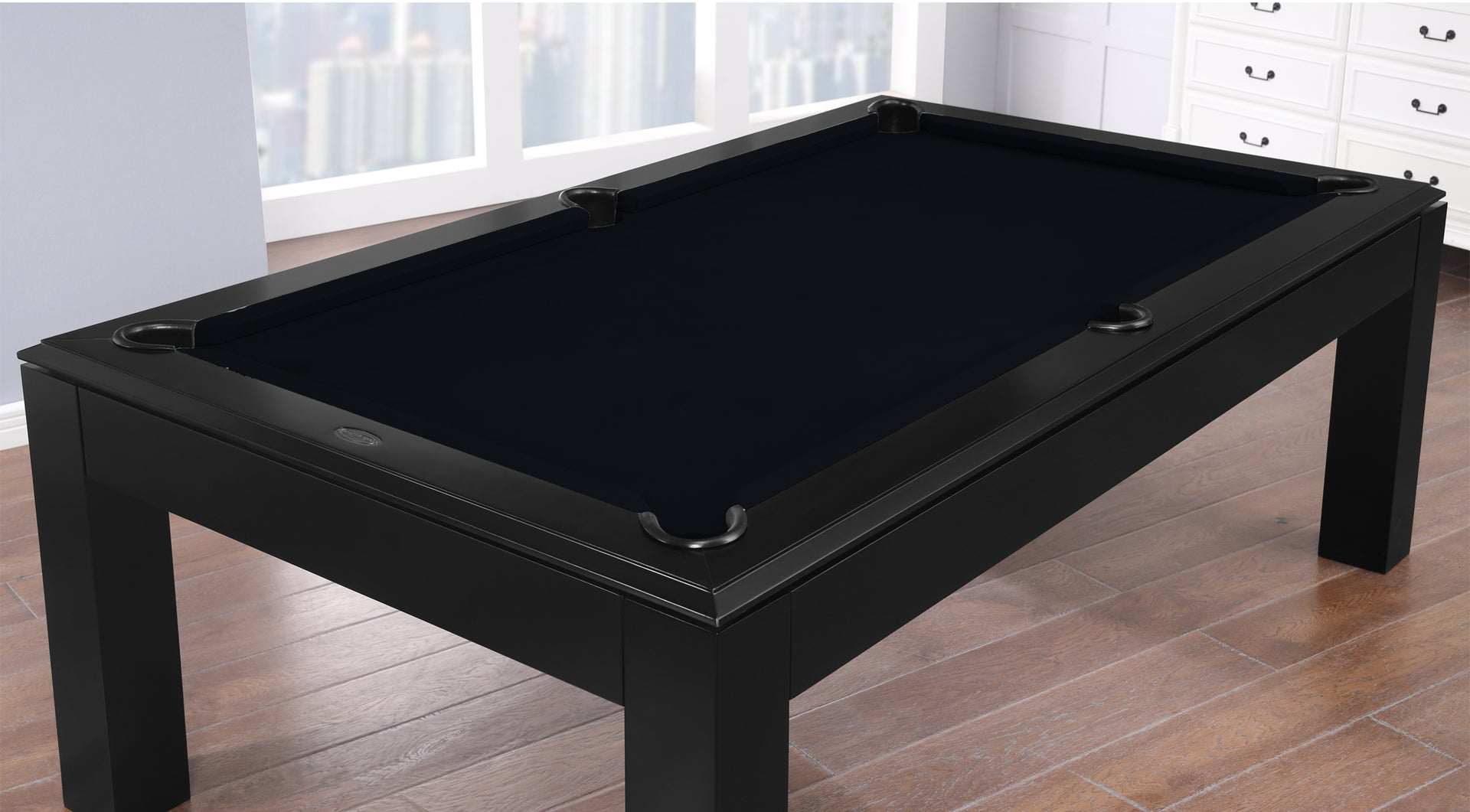 Aragon 7 Foot Pool Table with Dining Top Black