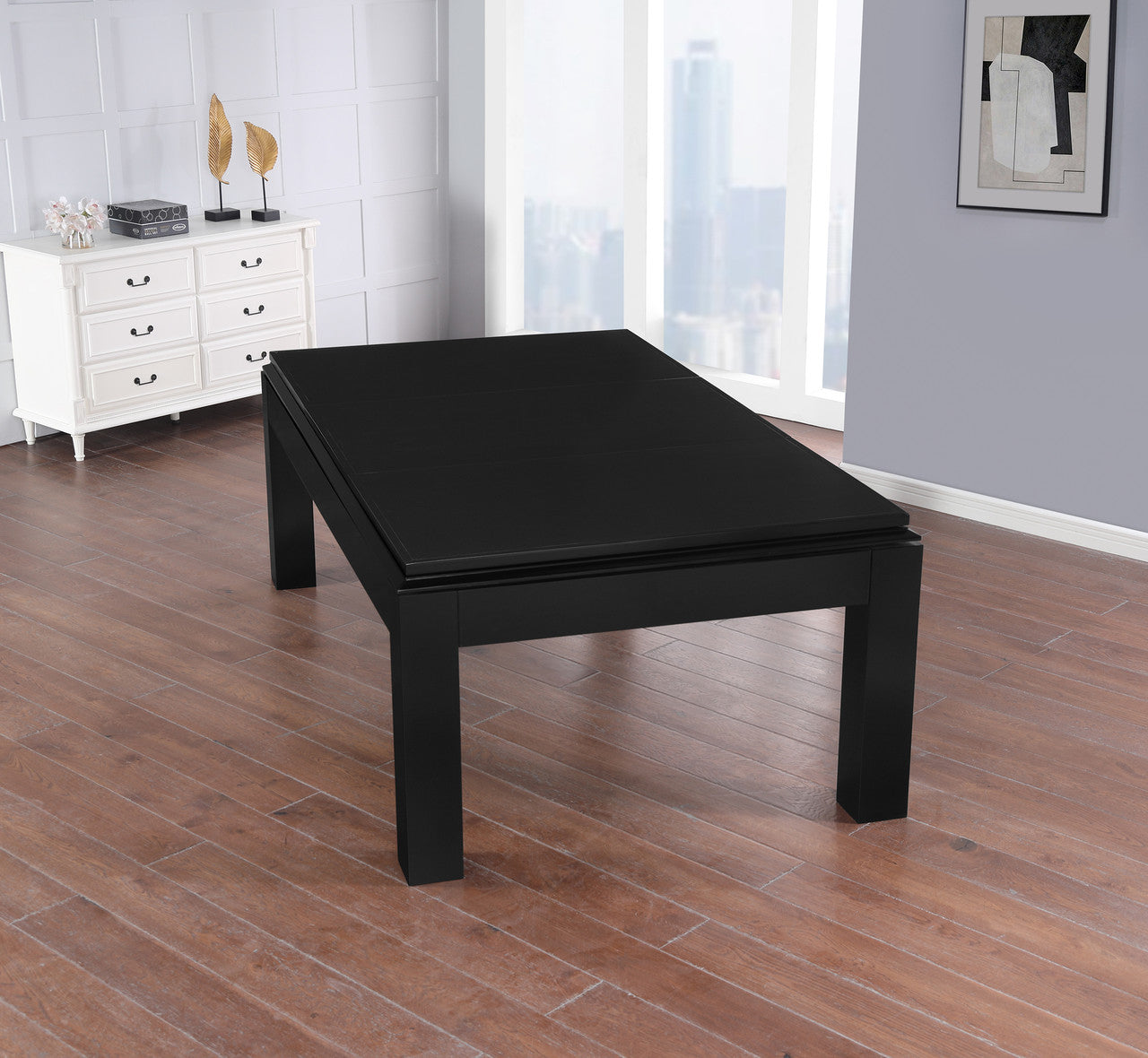 Aragon 7 Foot Pool Table with Dining Top Black