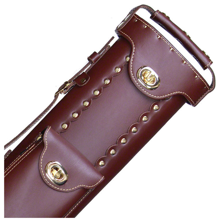 Instroke Leather Cowboy Series 2x4 Pool Cue Case - Chestnut