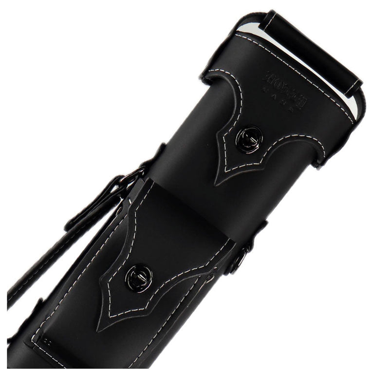 Holly Monochrome Series Pool Cue Case - White Stitched