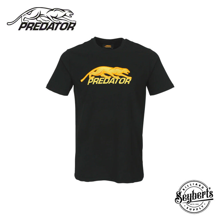 Predator Black with Yellow Embroidered Logo T-Shirt