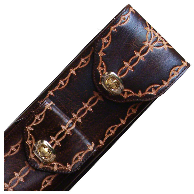Instroke FIT-B Series 2x4 Cue Case - Brown Hand Tooled