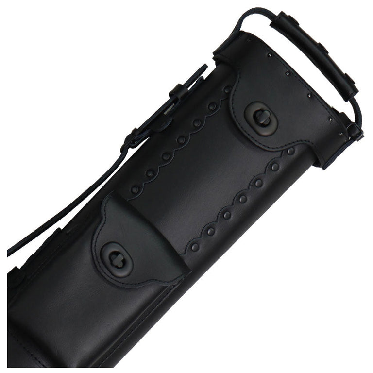 Instroke Leather Cowboy Series 2x3 Pool Cue Case - Black-Out