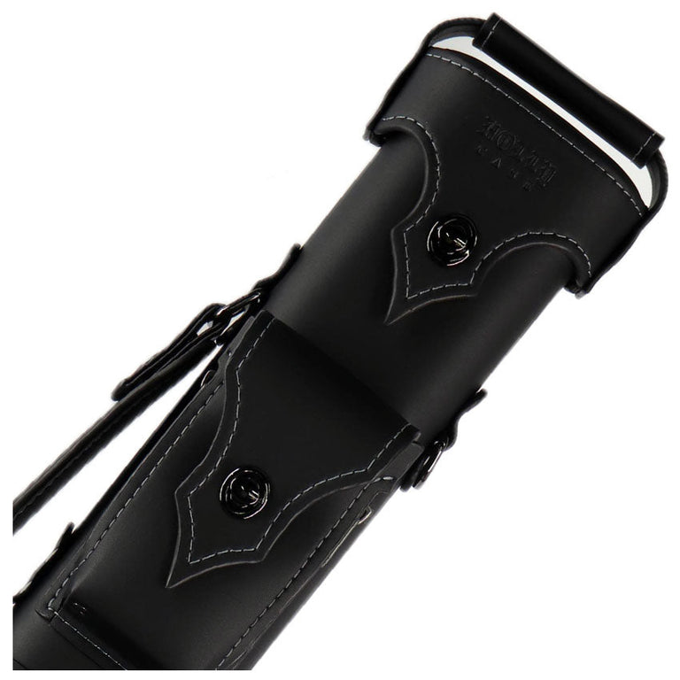 Holly Monochrome Series Pool Cue Case - Gray Stitched