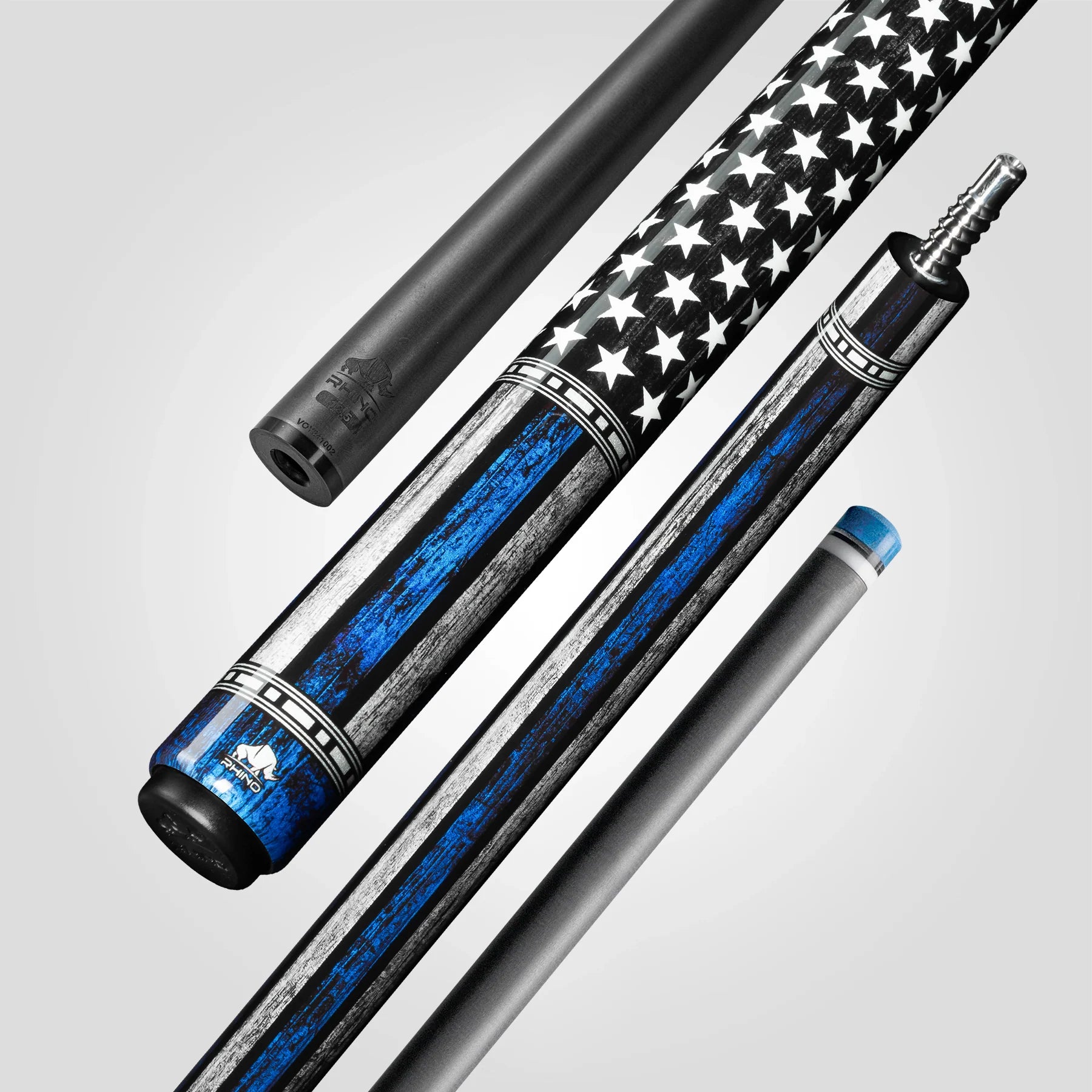 Rhino RCVOYALLSTAR Voyager Series All Star Carbon Pool Stick - No Wrap with 12.5mm Carbon Shaft