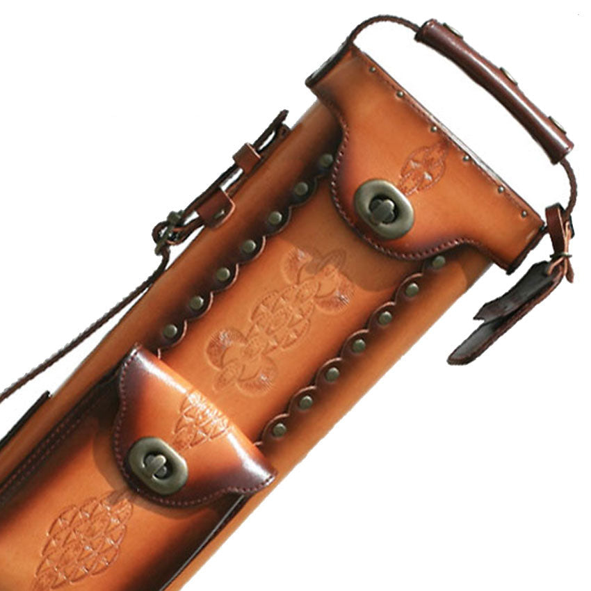 Instroke Saddle DO3 Series 2X4 Cue Case - Dark Brown Air Brushed