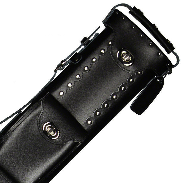 Instroke Geo Series 3x5 Leather Pool Cue Case - Black