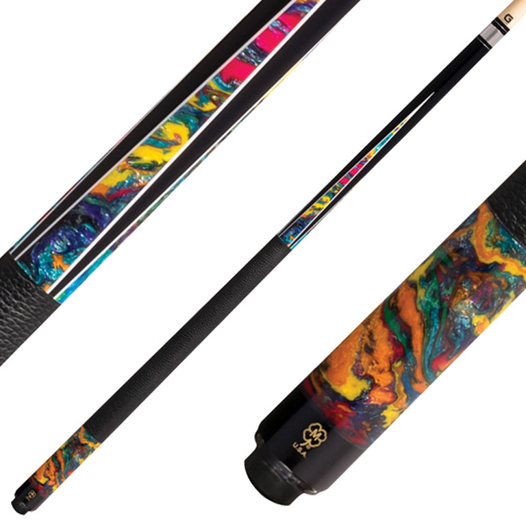 McDermott G904 G Series Pool Cue - Black Urethane with Hummingbird ShokRes Points and Textured Leather Wrap