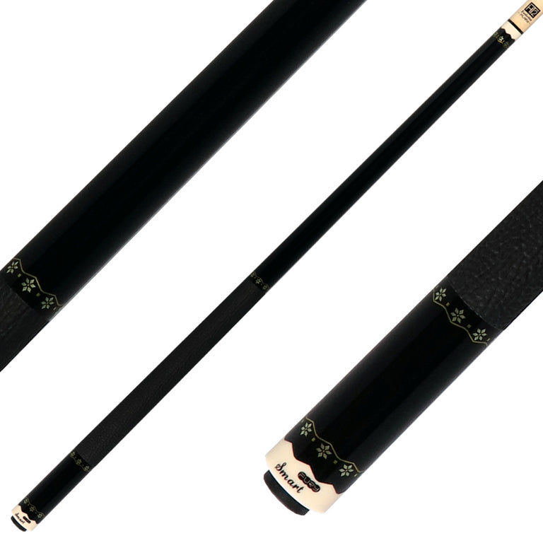 Fury CA5 Pool Cue with Sharkskin Leather Wrap - Metallic Black