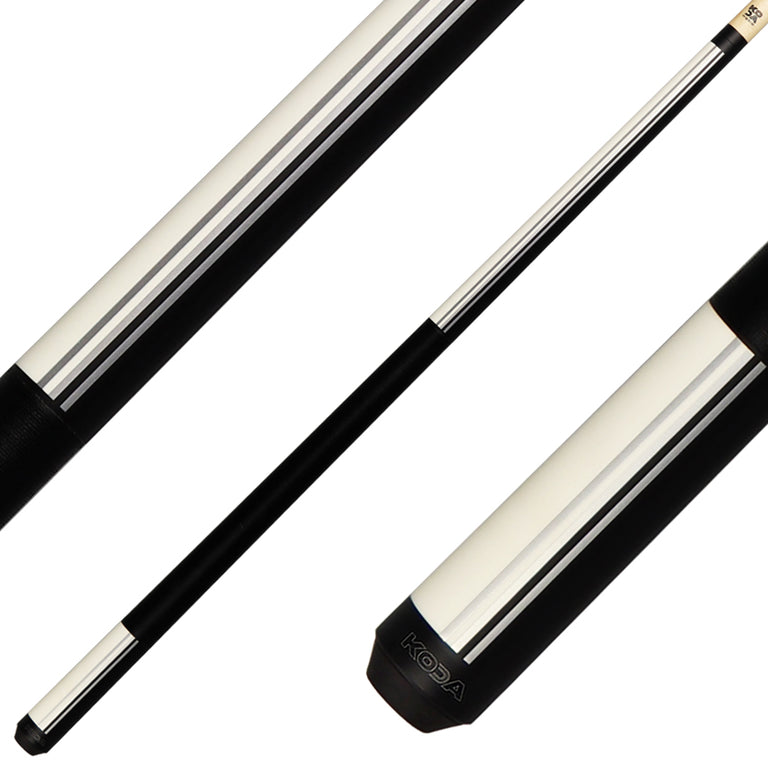 KODA KD29WH Pool Cue - Split Design Black and White Graphic
