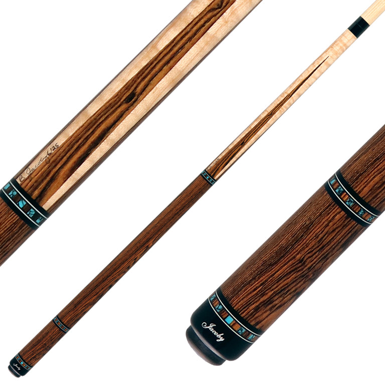 Jacoby HBV2 Series No Wrap Pool Cue - Birdseye Maple Points with Bocote Points