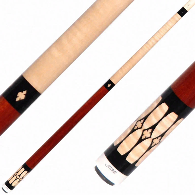 Joss Flame Birch with Bloodwood No Wrap Pool Cue - JC20-101