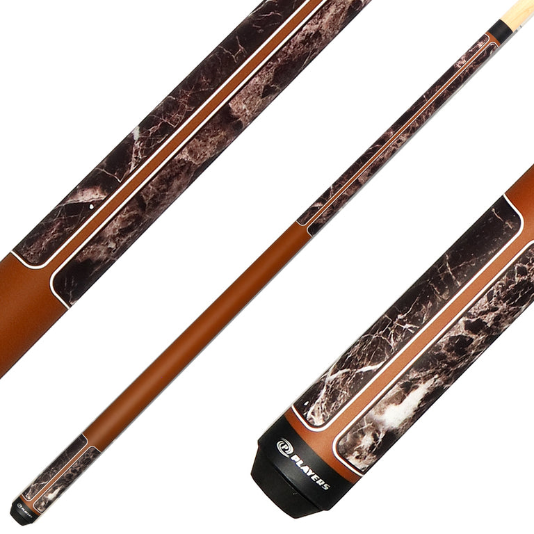 Players G4146 Graphic Pool Cue - Brown Marble with Matte Brown