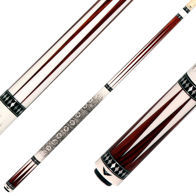 Cueroc CR-B05 Pterosaur Pool Cue - Rengas with White Juma Points and Ring-Tailed Lizard Wrap