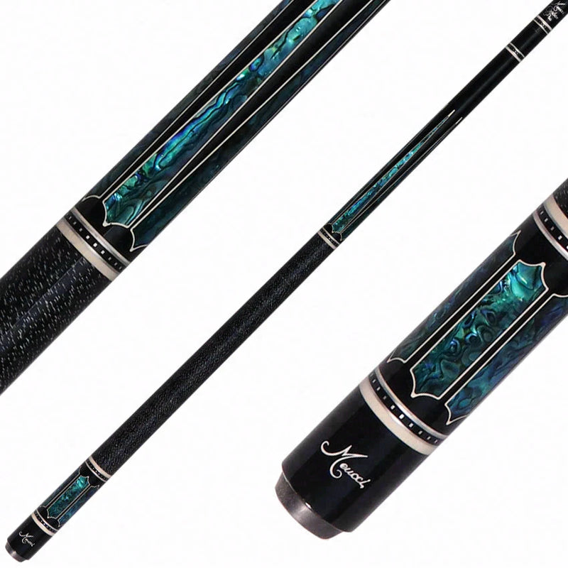 Meucci Ultra Piston 4 Ebony Stain with Abalone Points Pool Cue with Pro Carbon Shaft - UP-4MC