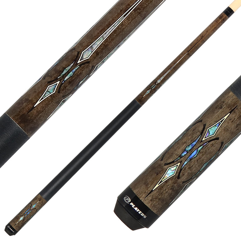 Players G4148 Graphic Pool Cue - Light Grey Maple with Mother of Pearl Overlay