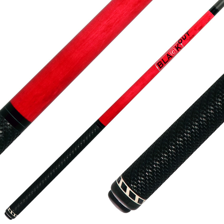 Jacoby BlaCkOut JACBKOUTSGRD Sport Wrap Carbon Fiber Break/Jump Cue - Red