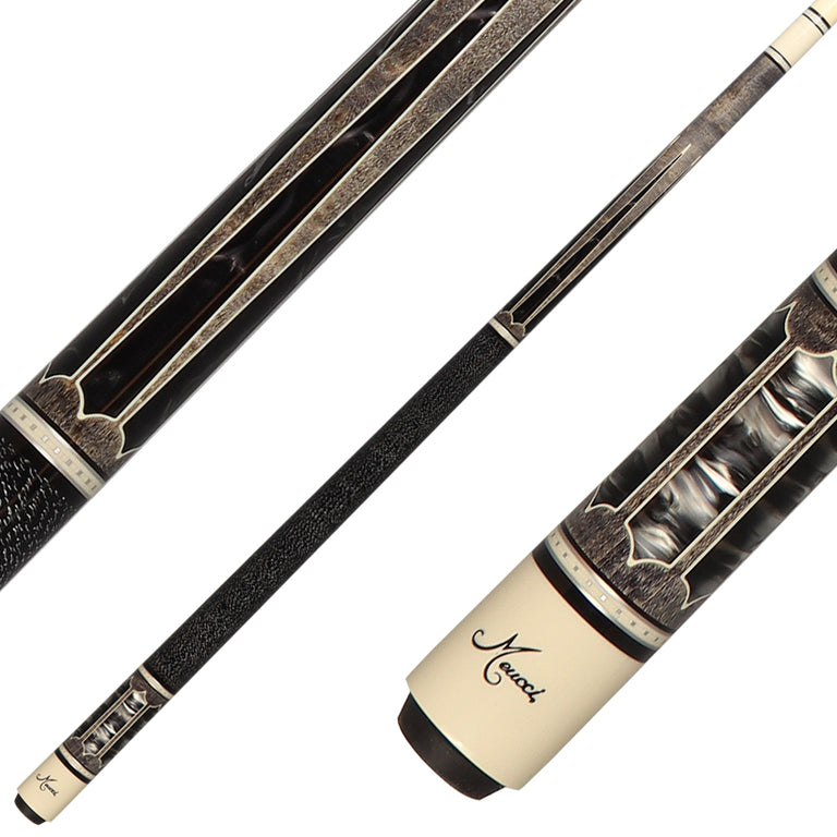 Meucci Century Series 2020GYBKBKWHP Pool Cue - Gray - Black Pearl - Black/White Wrap with Pro Shaft