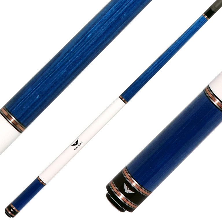 Cueroc CR-N04G Galaxy 4 No Wrap Pool Cue - Blue-Stained Dymond Wood with Carbon Fiber Shaft