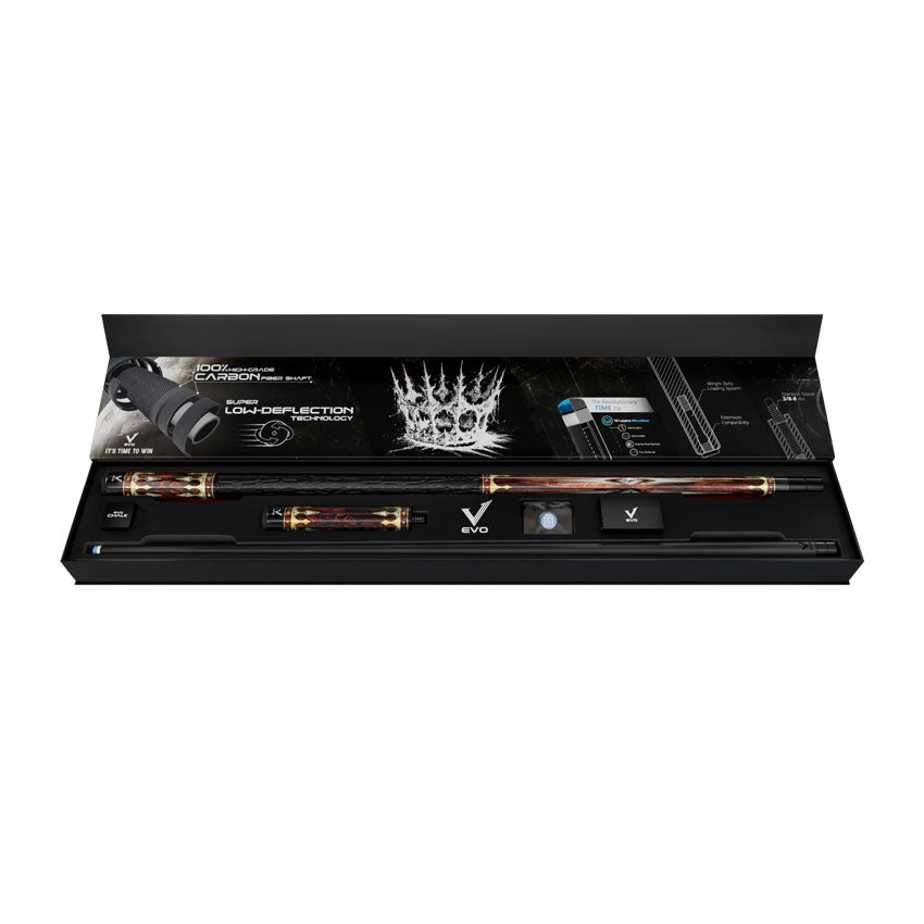 EVO Crown Series Ancient Oak Leather Wrap Pool Cue Maxbing Edition