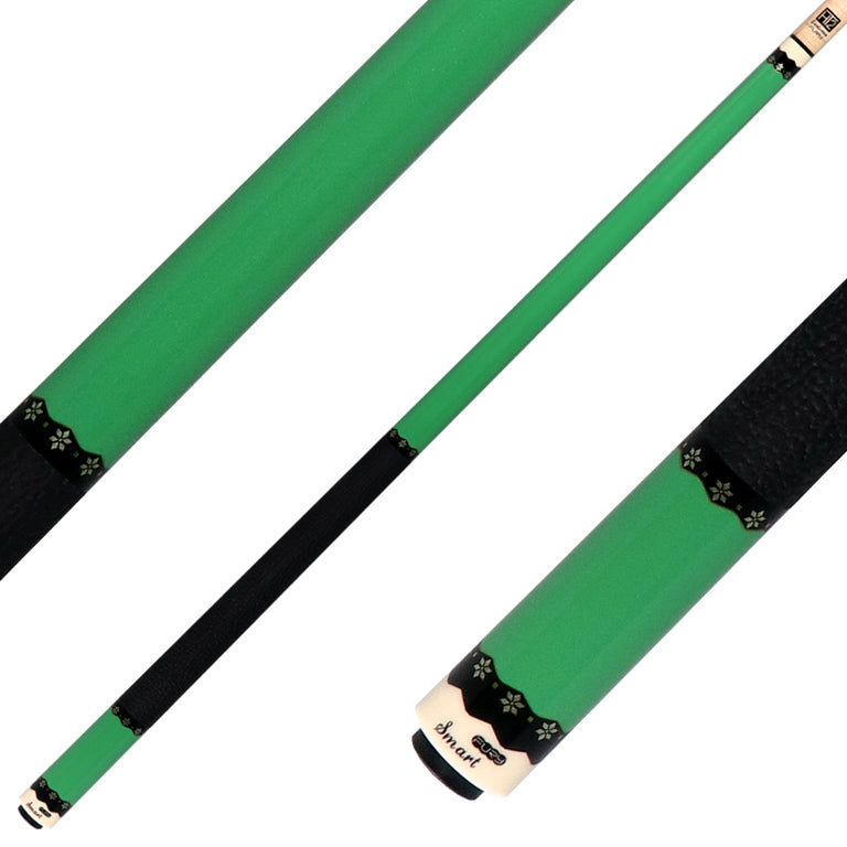 Fury CA7 Pool Cue with Sharkskin Leather Wrap - Vivid Green