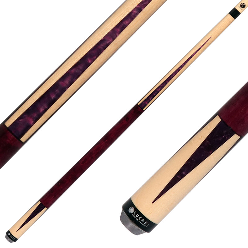 Lucasi LZC17 Natural Birdseye Maple with Purple Crush Inlays Cue
