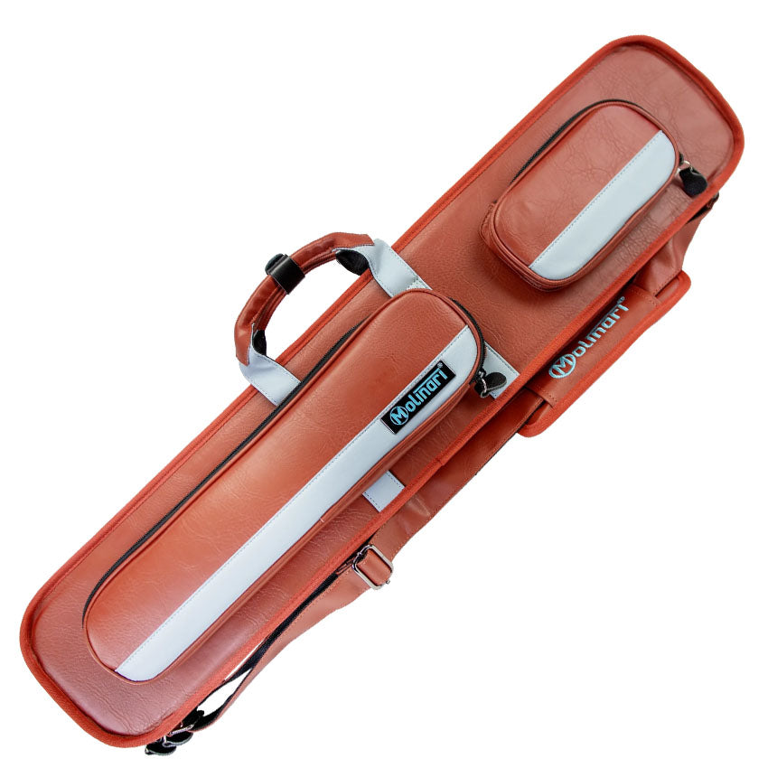Molinari Classic Butterfly 3x6 Soft Cue Case - Brown / Light Blue