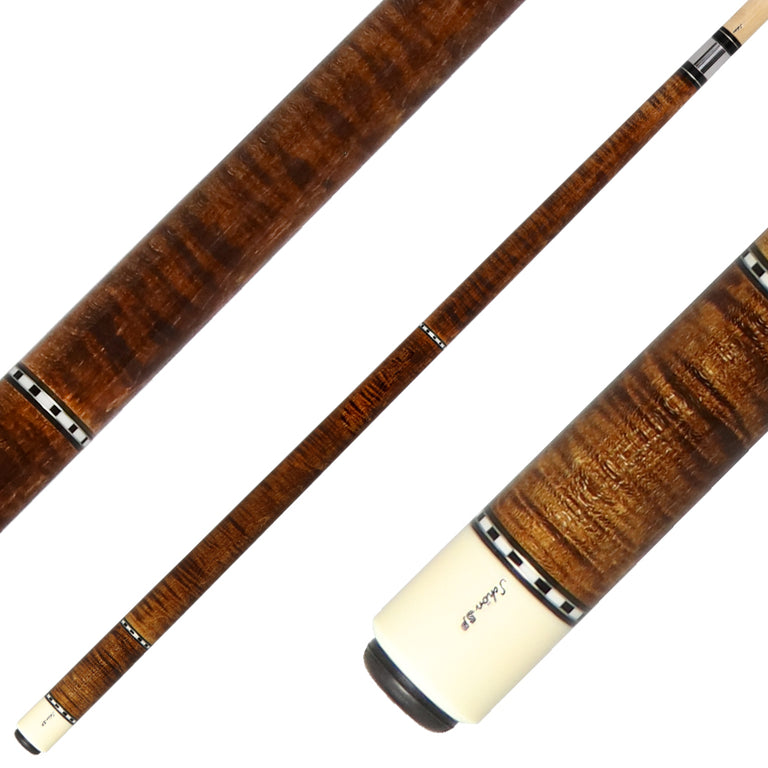 Schon STL1 Dark Stained Curly Maple Pool Cue - STL1SPCURDS2