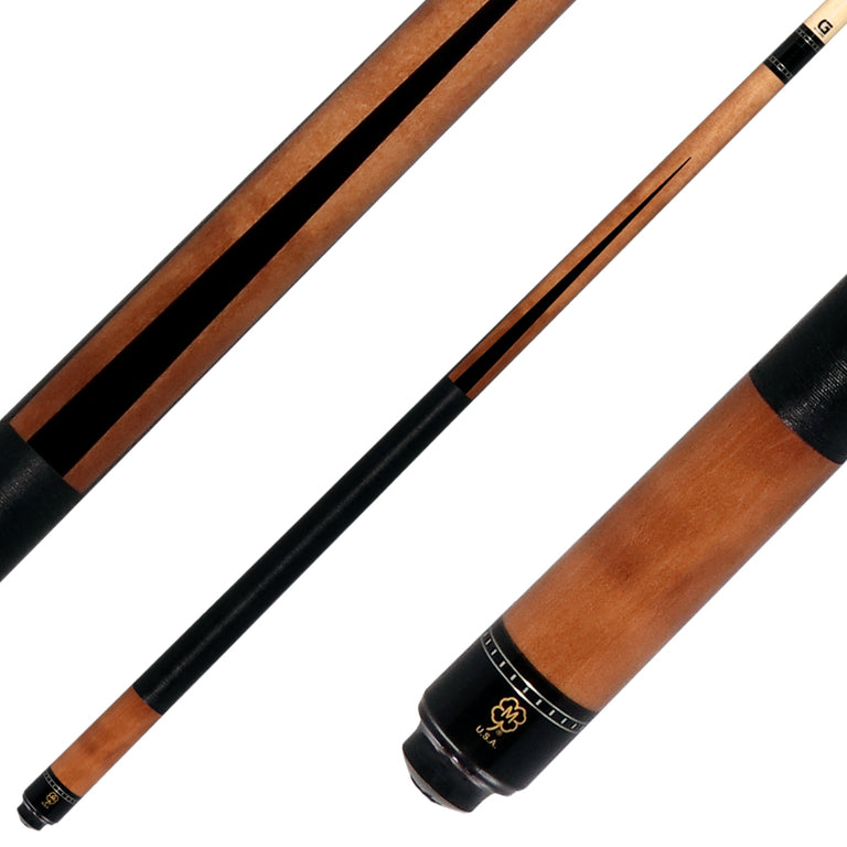 McDermott Walnut Stained Maple Forearm with Black PointsPool Cue - G333