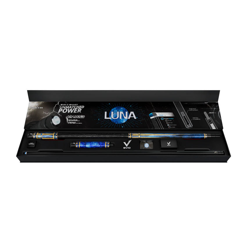 EVO Luna Sapphire Gate Leather Wrap Pool Cue Maxbing Edition