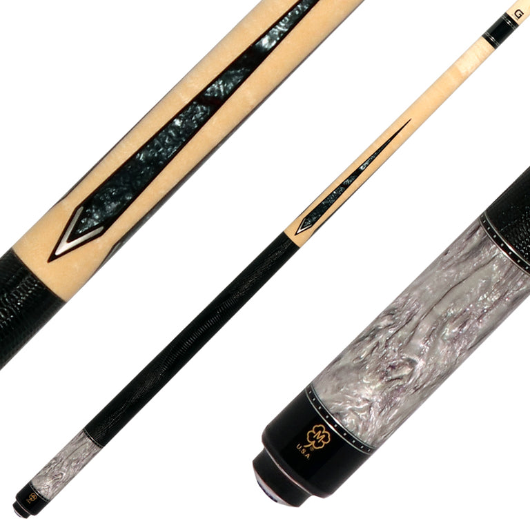 McDermott G430 G Series Pool Cue - Birdseye Maple with Purple Pearl Points and Lizard Leather Wrap