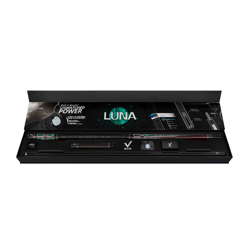 EVO Luna Malachite Eclipse Leather Wrap Pool Cue Maxbing Edition