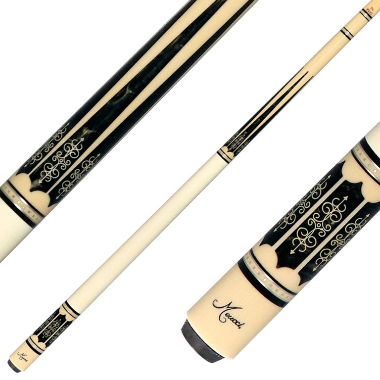Meucci Century Series 2103WHBKWHP Pool Cue - White - Black Pearl - White Wrap with Pro Shaft