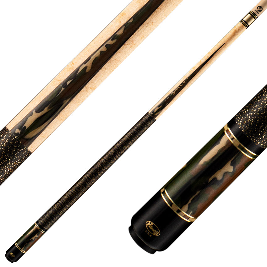 Viking DF0304 Defender Series Birdseye Maple Forearm with Woodland Hideaway Pearl Points Pool Cue