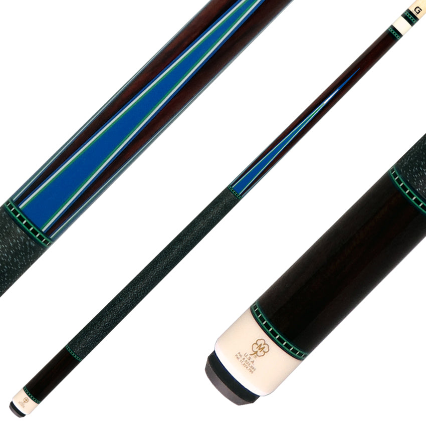 McDermott H951 H-Series Pool Cue - Rosewood with Blue Points and Irish Linen Wrap