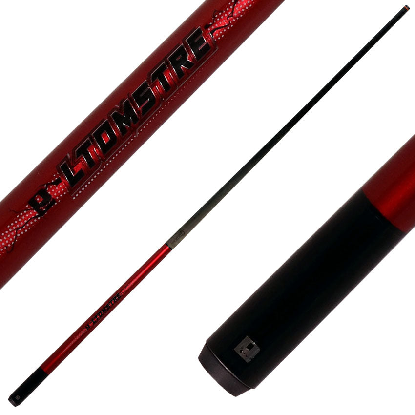 Little Monster LMJC3PRD 3 Piece Jump Cue with Carbon Fiber Shaft - Electro-Optic Red
