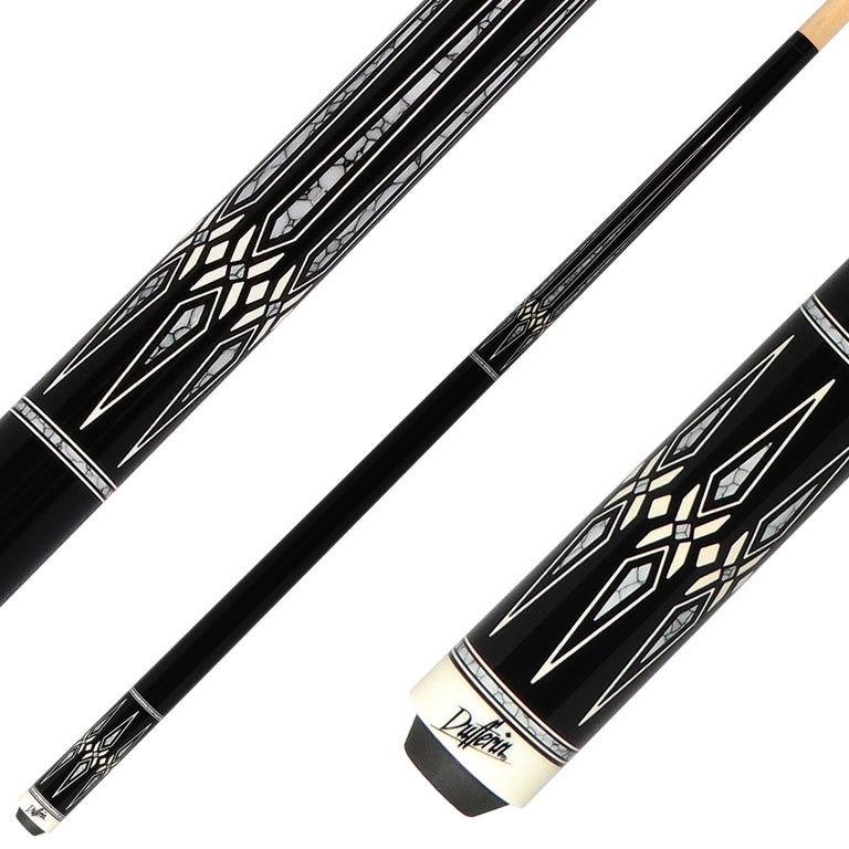 Dufferin D492 No Wrap Pool Cue - Midnight Black with White Recon Graphic
